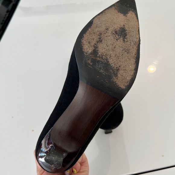 Stuart Weizman black suede tortoise trim pumps 8 M - Picture 4 of 9